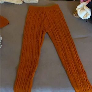 Knit burnt orange outfit